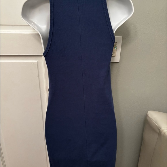 Women's M Old Navy tank dress blue ribbed - Picture 2 of 2